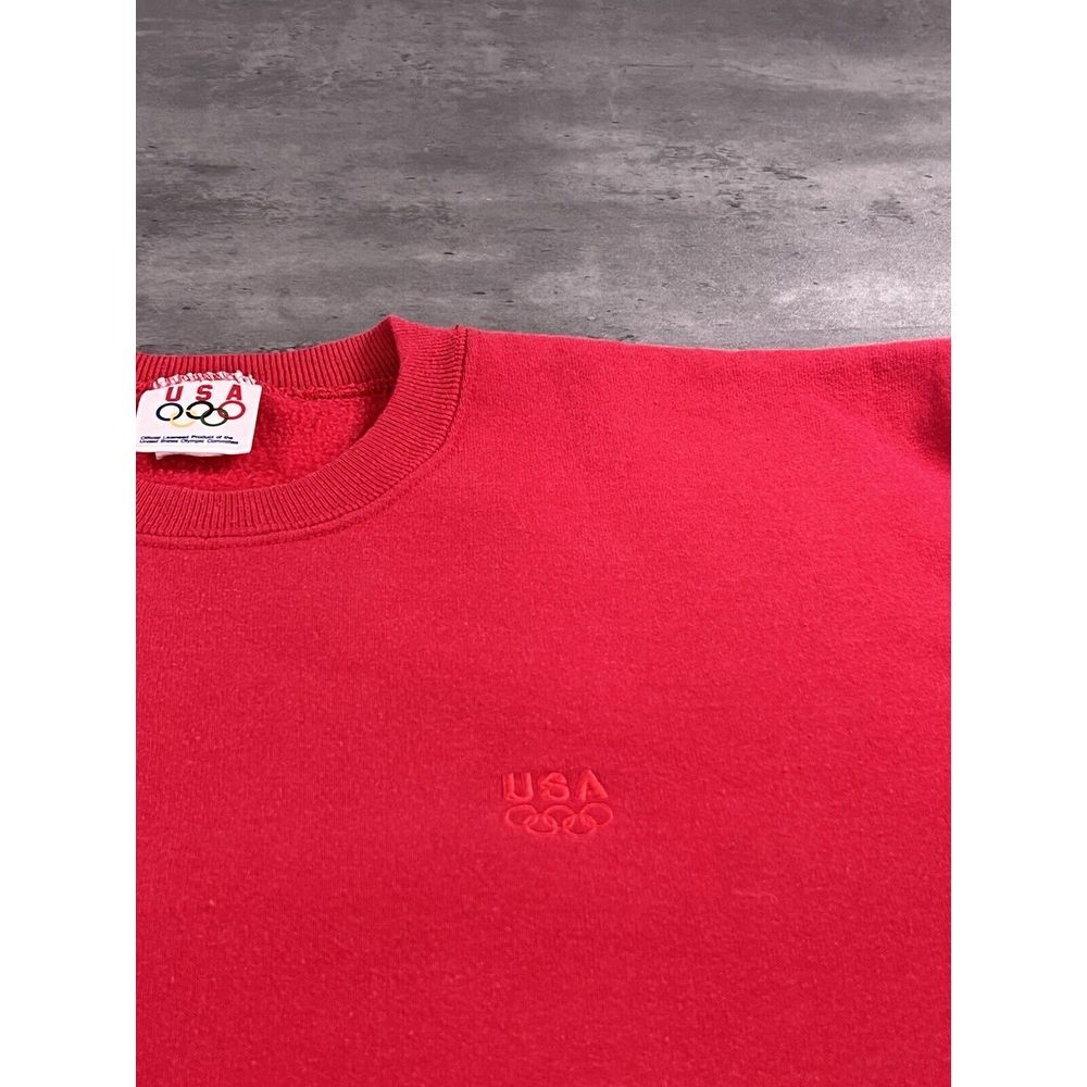 Vintage 90s Atlanta Olympics Sweatshirt Adult L Red 1996 Embroidered Crewneck‎